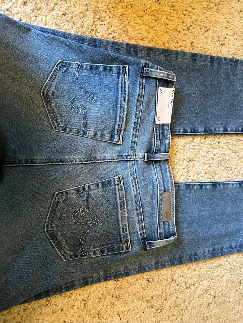 Ag Adriano Goldschmied Light Wash Cropped Straight Jeans NWT - Picture 3 of 7